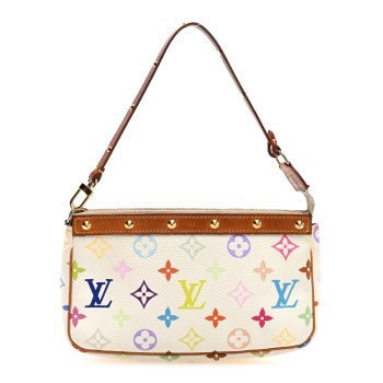 LOUIS VUITTON Monogram Multicolor Pochette Accessories White