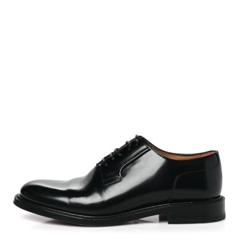 CHRISTIAN DIOR Polished Calfskin Mens Derby Shoes 44 Black