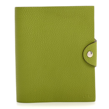 HERMES Togo Ulysse PM Notebook Cover Vert Anis