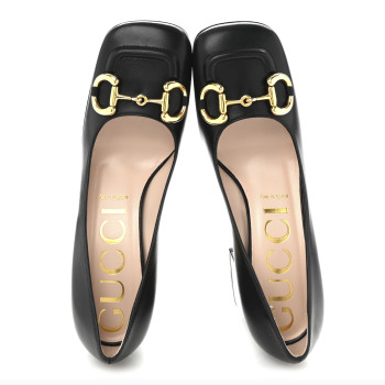 GUCCI Malaga Kid Horsebit 75mm Pumps 39 Black