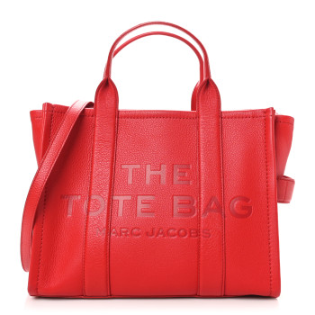 MARC JACOBS Grained Calfskin Medium The Tote Bag True Red