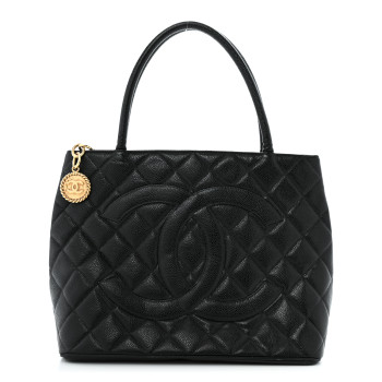 CHANEL Caviar Quilted Medallion Tote Black