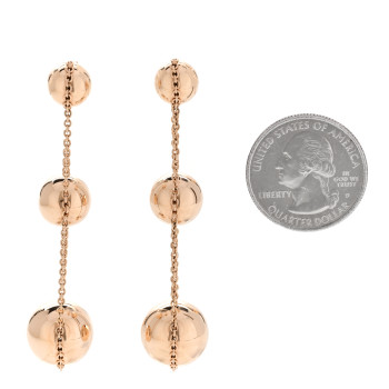 TIFFANY 18K Rose Gold Hardwear Triple Drop Earrings