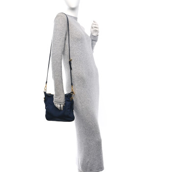 PRADA Tessuto Nylon Saffiano Small Crossbody Bag Navy