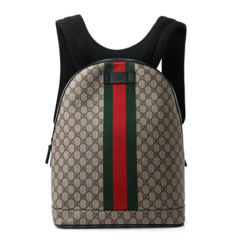 GUCCI GG Supreme Monogram Web Dome Backpack Black