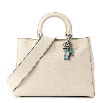CHRISTIAN DIOR Canyon Grained Lambskin Large Lady Dior Off White