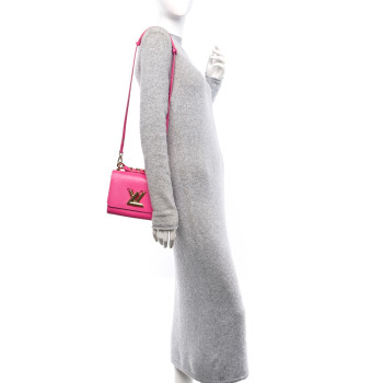 LOUIS VUITTON Epi Twist Braided Chain Shoulder Bag PM Rose Miami Pink