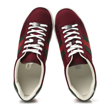 GUCCI Econyl Nylon Diva Crocodile Web Mens Ace Sneakers 8 Rosso Ancora Vert