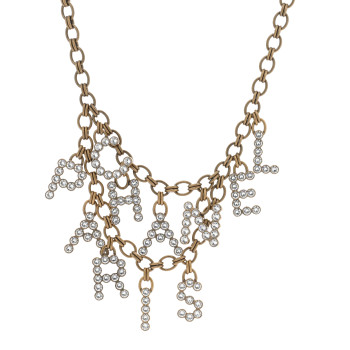 CHANEL Crystal City of Lights Letter Chain Necklace Gold