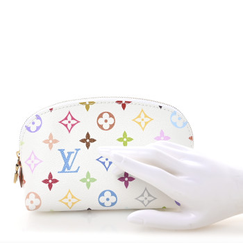 LOUIS VUITTON LV X TM Monogram Multicolor Cosmetic Pouch PM White