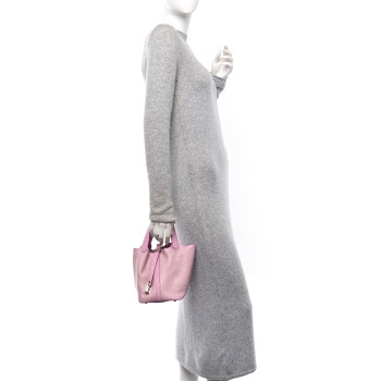 HERMES Swift Lucky Daisy Picotin Lock 18 PM Mauve Sylvestre