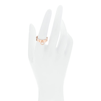HERMES 18K Rose Gold PM Collier De Chien Ring 57 8