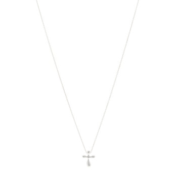 TIFFANY Sterling Silver 12mm Elsa Peretti Cross Pendant Necklace