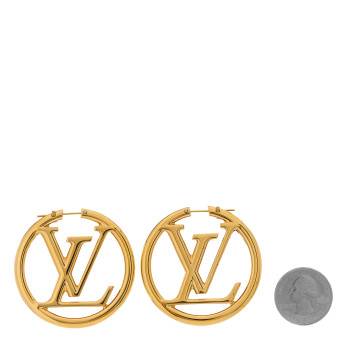 LOUIS VUITTON Metal Louise Hoop Earrings Gold
