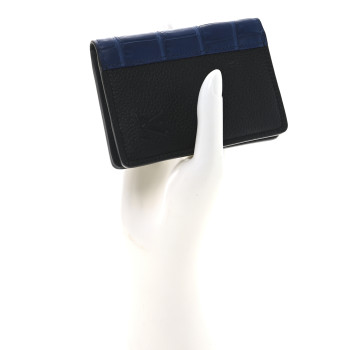LOUIS VUITTON Crocodile Pocket Organizer Black Blue