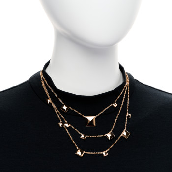 HERMES 18K Rose Gold Clou d'H Multistrand Necklace