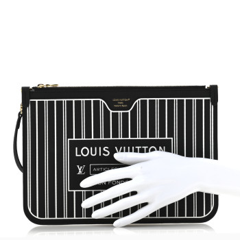 LOUIS VUITTON Calfskin Neverfull Inside Out MM Pochette Black
