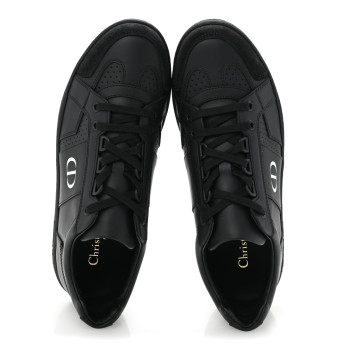 CHRISTIAN DIOR Calfskin Suede Logo Sneakers 37 Black