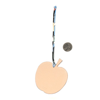 HERMES Taurillon Clemence Chevre Mysore Silk Petit H Apple Leaf Bag Charm Rouge Multicolor