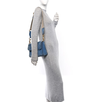 GUCCI Soft Suede Small Jackie Shoulder Bag Cerulean Blue