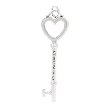 TIFFANY Sterling Silver Large Heart Key Pendant