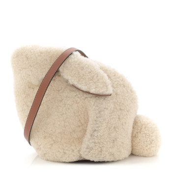 LOEWE Shearling Mini Bunny Crossbody Bag Natural