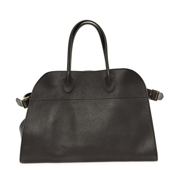 THE ROW Matte Grained Calfskin Soft Margaux 15 Mocha