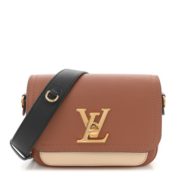 LOUIS VUITTON Grained Calfskin Lockme Tender Chataigne Brown