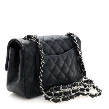 CHANEL Caviar Quilted Mini Rectangular Flap Black