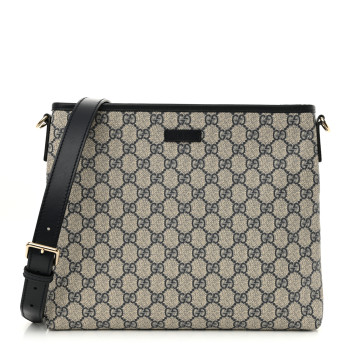 GUCCI GG Plus Monogram Medium Flat Messenger Bag Navy