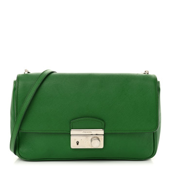 PRADA Saffiano Lux Sound Crossbody Bag Green