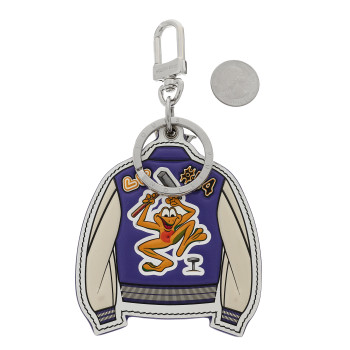 LOUIS VUITTON Calfskin LV Varsity Jacket Illustre Bag Charm Key Holder Multicolor