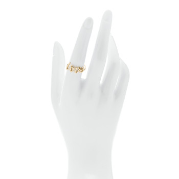 TIFFANY 18K Yellow Gold Paloma's Graffiti Love Ring 56 7.5