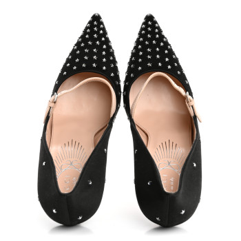 GUCCI Silk Satin Star Studded Pumps 40 Black