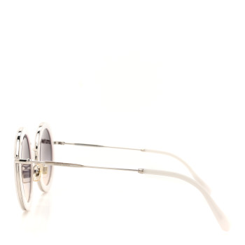 MIU MIU Metal Round Sunglasses SMU59U White