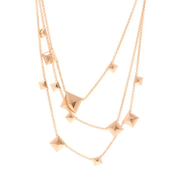 HERMES 18K Rose Gold Clou d'H Multistrand Necklace