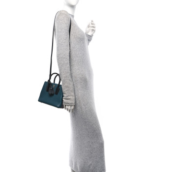 MCM Grained Calfskin Mini Milla Tote Vega Green