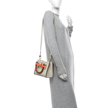 GUCCI Wonka Grain Calfskin Mini Diana Tote Bag Mystic White Orange Fluo