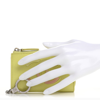 CHANEL Caviar Key Holder Case Light Pink Light Green