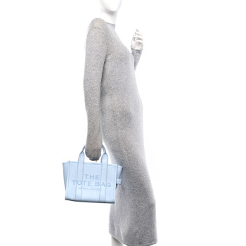 MARC JACOBS Grained Calfskin Small The Tote Bag Cloud Blue