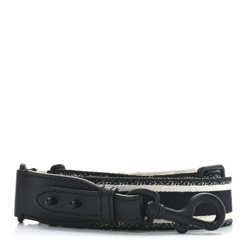 CHRISTIAN DIOR Canvas Embroidered Shoulder Strap Black Ultramatte