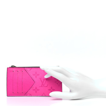 LOUIS VUITTON Taigarama Coin Card Holder Fuchsia