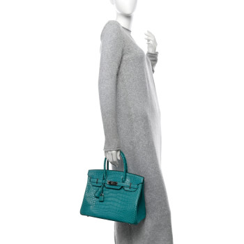 HERMES Matte Alligator Birkin 30 Bleu Paon