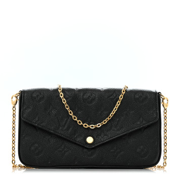 LOUIS VUITTON Empreinte Pochette Felicie Chain Wallet Black