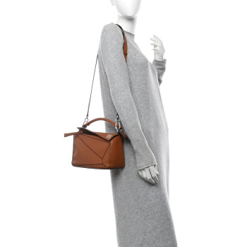 LOEWE Calfskin Small Puzzle Bag Tan