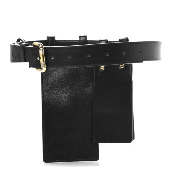 FENDI Vitello Glacier Utility Belt Pouch Black