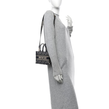 CHRISTIAN DIOR Oblique Mini Book Tote With Strap Blue Multicolor