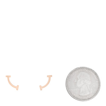 TIFFANY 18K Rose Gold T Smile Stud Earrings