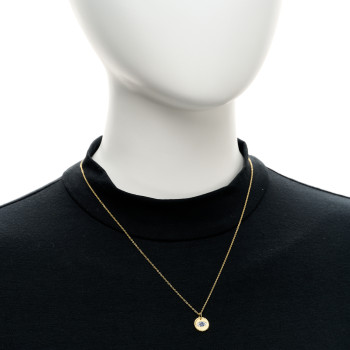 DAVID YURMAN 18K Yellow Gold Blue Sapphire Diamond Evil Eye Necklace