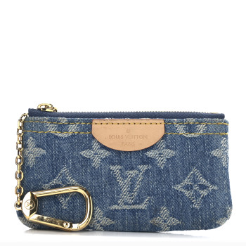 LOUIS VUITTON Monogram Denim Key Pouch Denim Blue